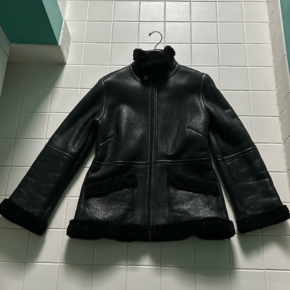 Banana republic shearling coat.